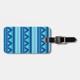 Modern Southwestern Geometric, Blue & Turquoise Luggage Tag