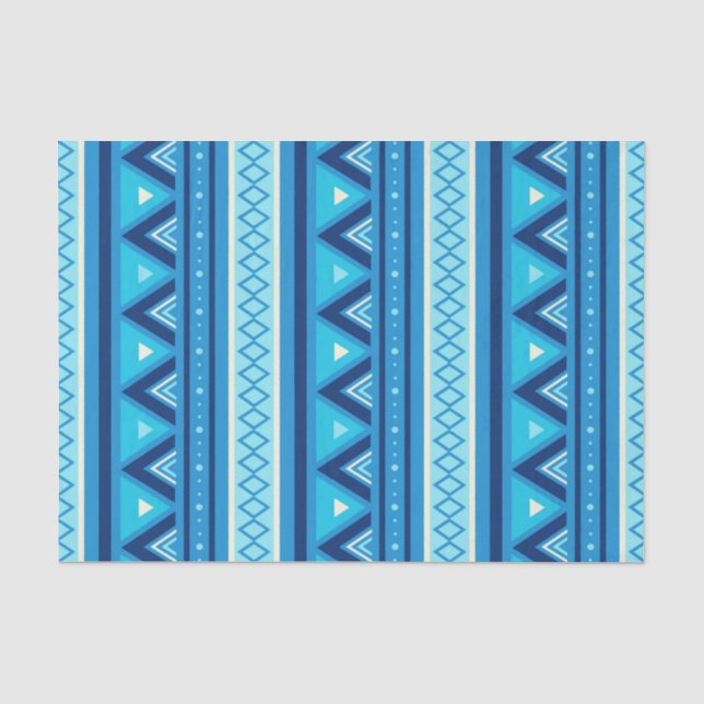 Modern Southwestern Geometric, Blue & Turquoise Tissue Paper (Front)
