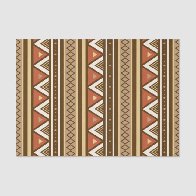 Modern Southwestern Geometric, Brown, Tan & Rust Tissue Paper (Front)