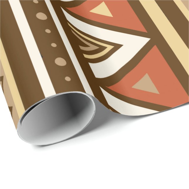 Modern Southwestern Geometric, Brown, Tan & Rust Wrapping Paper (Roll Corner)