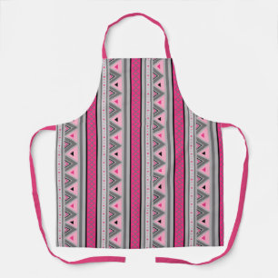 Modern Southwestern Geometric, Pink & Grey / Grey Apron