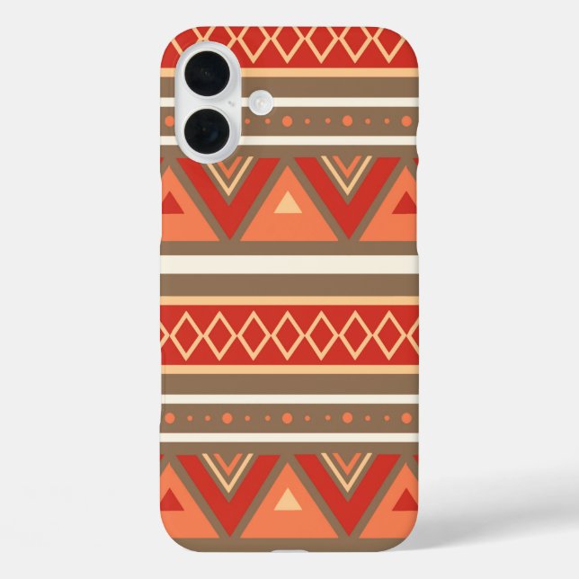 Modern Southwestern Geometric, Taupe & Orange Case-Mate iPhone Case (Back)