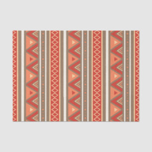 Modern Southwestern Geometric, Taupe & Orange Tissue Paper