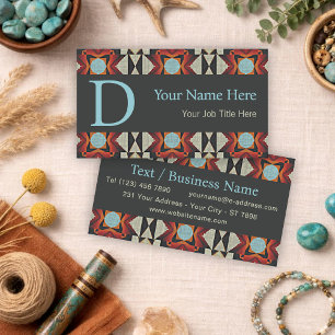 Modern Southwestern Geometric Tribal Art Pattern Business Card