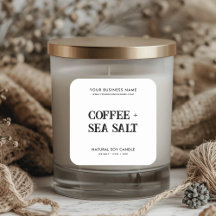 Modern soy wax candle product label