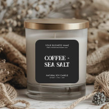 Modern soy wax candle product label