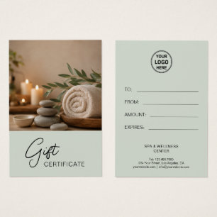Modern Spa Massage Therapist Gift Certificate