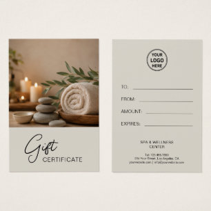 Modern Spa Massage Therapist Gift Certificate