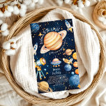 Modern Space Outer Galaxy  Books for Baby Enclosure Card<br><div class="desc">Add a heartfelt touch to your baby shower with our Space Outer Baby Shower Navy "Books for Baby" Enclosure Card. This charming card invites guests to help build the little one’s library by bringing a beloved book instead of a card—creating memories that will last a lifetime. Features: Enchanting Design: Navy-blue...</div>