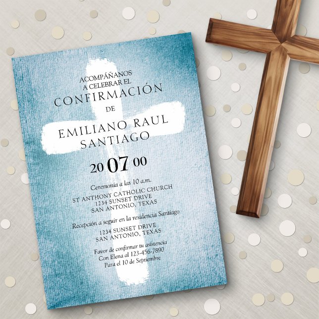 Modern Spanish Confirmation Invitation (Creator Uploaded)