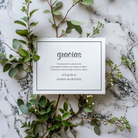 Modern Spanish Gracias | Sympathy Thank You