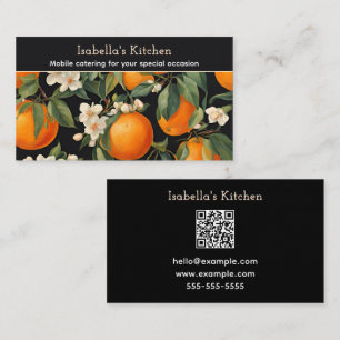 Modern Spanish Oranges Black Chic Business Card