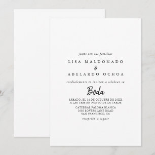 Modern Spanish Wedding Invitation