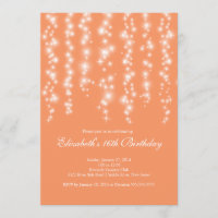 Modern Sparkle Coral Sweet Sixteen Birthday Party