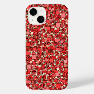 Modern Sparkle Glitter Pattern Red Coral Gold Case-Mate iPhone 14 Case