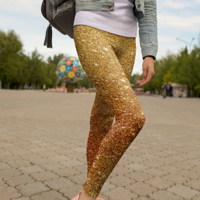 Modern Sparkle Gold Glitter Women’s Leggings (Modern Sparkle Gold Glitter Women’s Leggings)