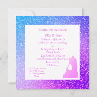 MODERN Sparkle PRINT WEDDING INVITATIONS Blues