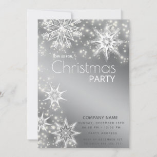 Modern Sparkle  snowflakes corporate Christmas  Invitation