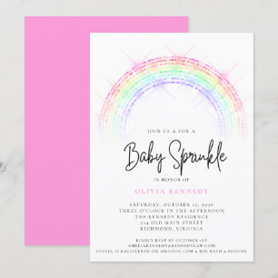 Modern Sparkling Rainbow Baby Sprinkle Baby Shower Invitation