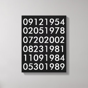Modern Special Dates Canvas Print