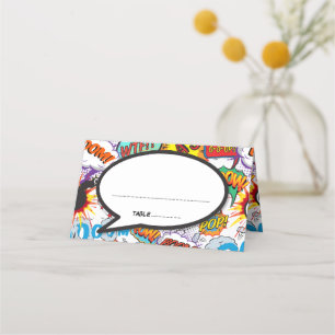 Modern Speech Bubble Fun Comic Book Place Card