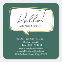 Modern speech bubble Real Estate green
