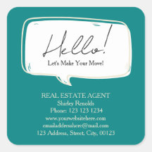 Modern speech bubble Real teal Estate dark