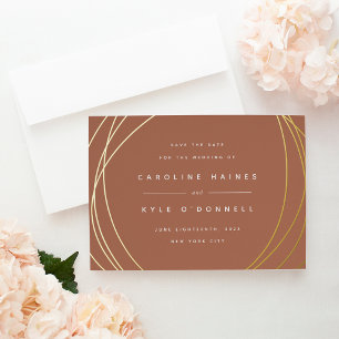 Modern Spheres Foil Save the Date Card