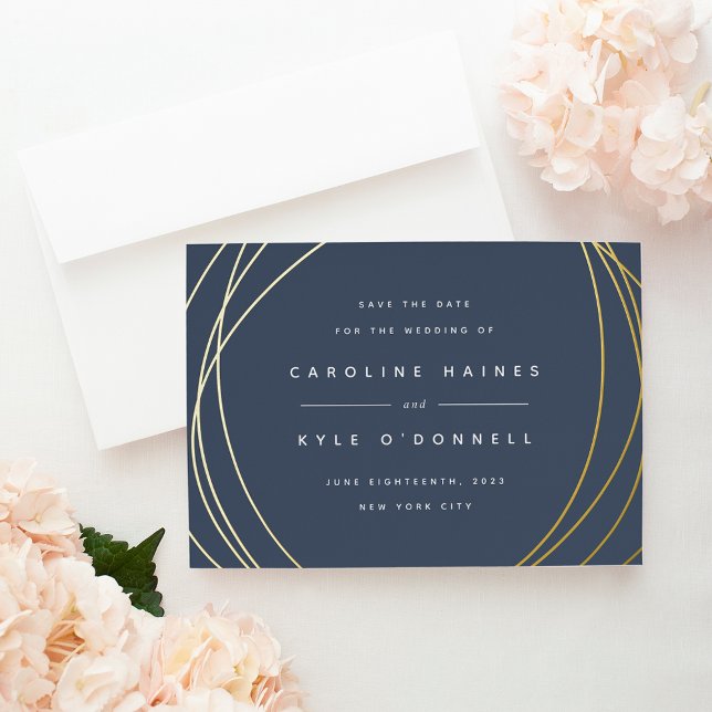 Modern Spheres | Foil Save the Date Card (Creator Uploaded)