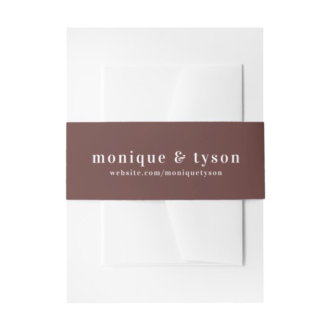 Modern Spiced Terracotta | Matching Wedding Invitation Belly Band (Front Example)