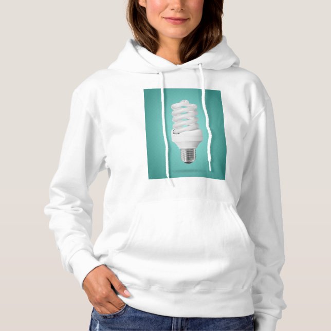 Modern Spiral Compact Fluorescent Lightbulb Hoodie (Front)