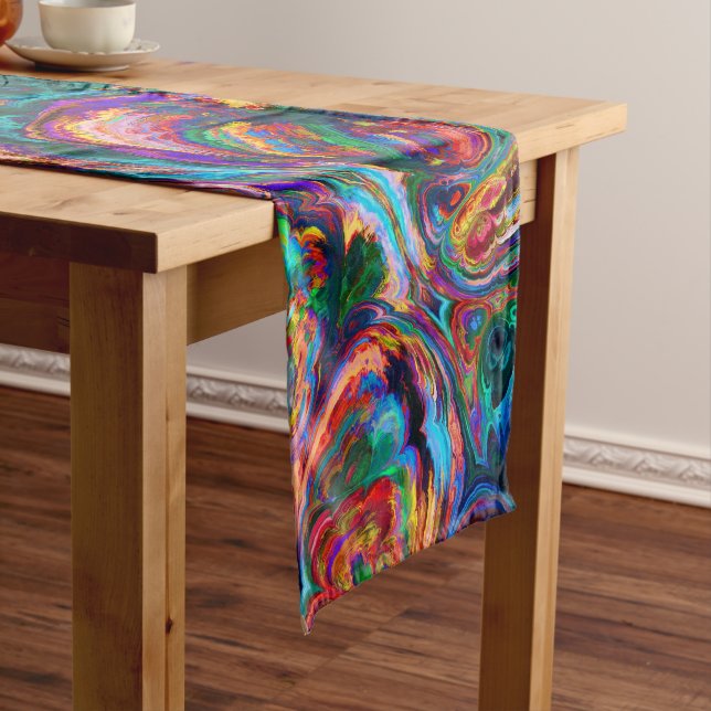 Modern Splash of Paints Long Table Runner (In Situ)