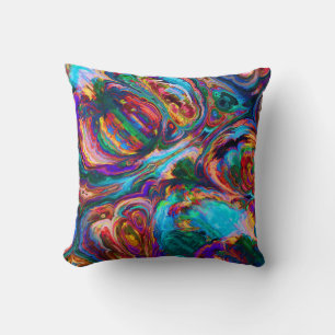 Modern Splash of Paints Throw Pillow