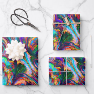 Modern Splash of Paints Wrapping Paper Sheet