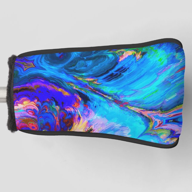 Modern Splash of Purple Hue Paints Golf Head Cover (Front)