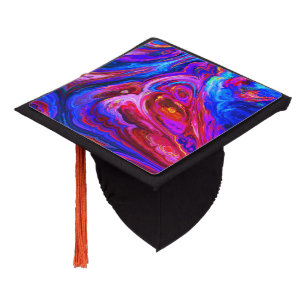 Modern Splash of Purple Hue Paints Graduation Cap Topper