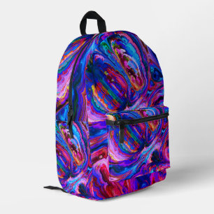 Modern Splash of Purple Hue Paints Printed Backpack