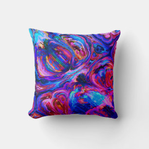 Modern Splash of Purple Hue Paints Throw Pillow