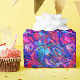 Modern Splash of Purple Hue Paints Wrapping Paper
