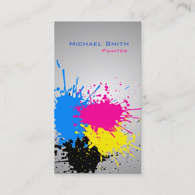 Modern splash professional paint business card (Front)