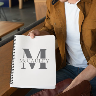 Modern Split Monogram Notebook