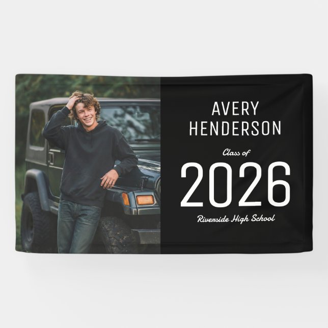 Modern Split Photo Graduation Banner (Horizontal)