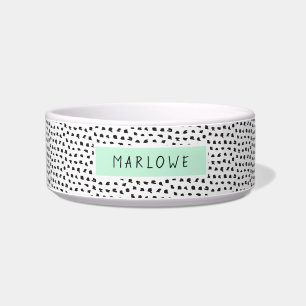Modern Splotchy Pattern Personalized Mint Bowl