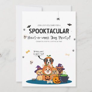 Modern Spooktacular Howl O Ween Dog Halloween Part Invitation