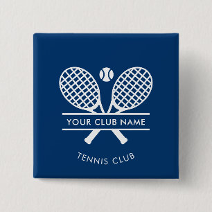 Modern Sport Club Name Tennis Team Swag Custom 2 Inch Square Button