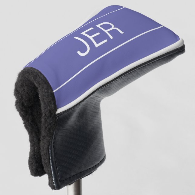 Modern Sports Blue Monogrammed Golfer Golf Head Cover (3/4 Front)