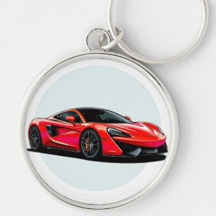 Modern Sports Car Keychain