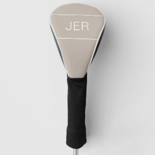 Modern Sports Monogrammed Initial Cute Tan Club Golf Head Cover