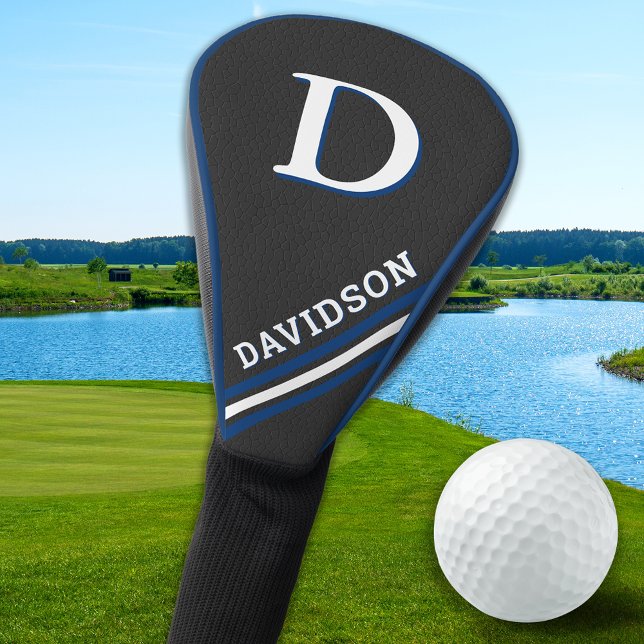 Modern Sporty Monogram Personalized Golfer Gift Golf Head Cover (Creator Uploaded)