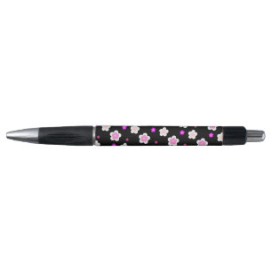 Modern Spring aqua gradient purple flora pattern Pen